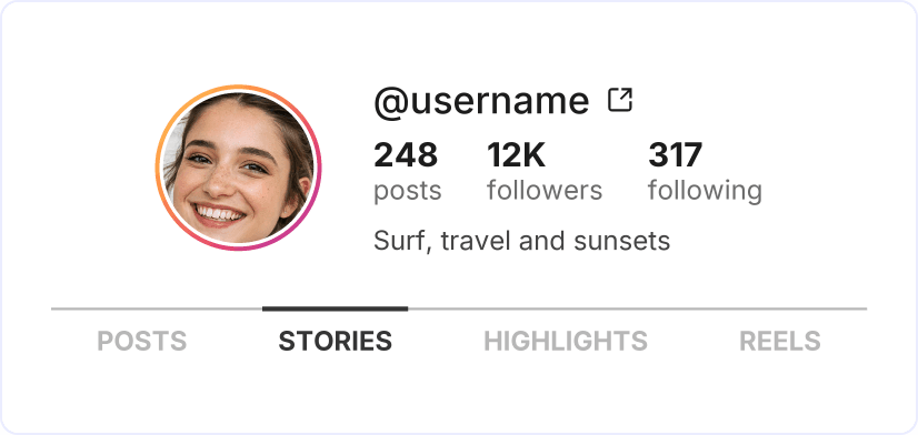 2. Press "View" to open "Stories"